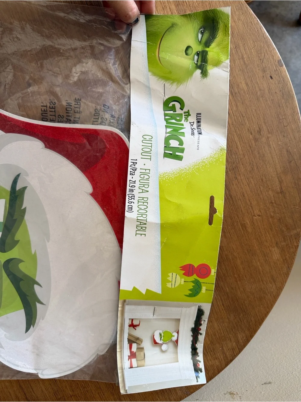 The grinch Holiday Cutout Decoration - Green, white & Red
